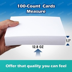 Blank Index Cards 4×6 Unlined Unruled Flash Note Cards 4″ x 6″, White, 100 Co…