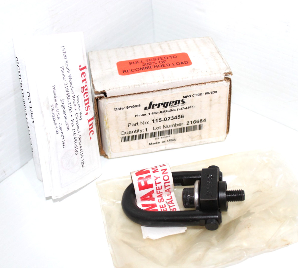 ⭐NEW IN BOX⭐ JERGENS 115-023456 400 Kg HOIST RING M8 – 1.25