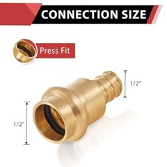 (Pack of 20) EFIELD 1/2″ Copper Press X 1/2″ PEX Crimp Coupling Brass Adapters