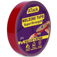 ATack Double-Sided Automotive Molding Tape, Gray, 1/2-Inch x 30-Foot, Automot…