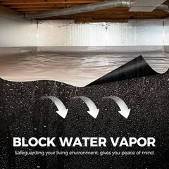 ALORAIR 1200sq.ft 6mil 12’x100′ Reinforced Vapor Barrier in Crawlspace