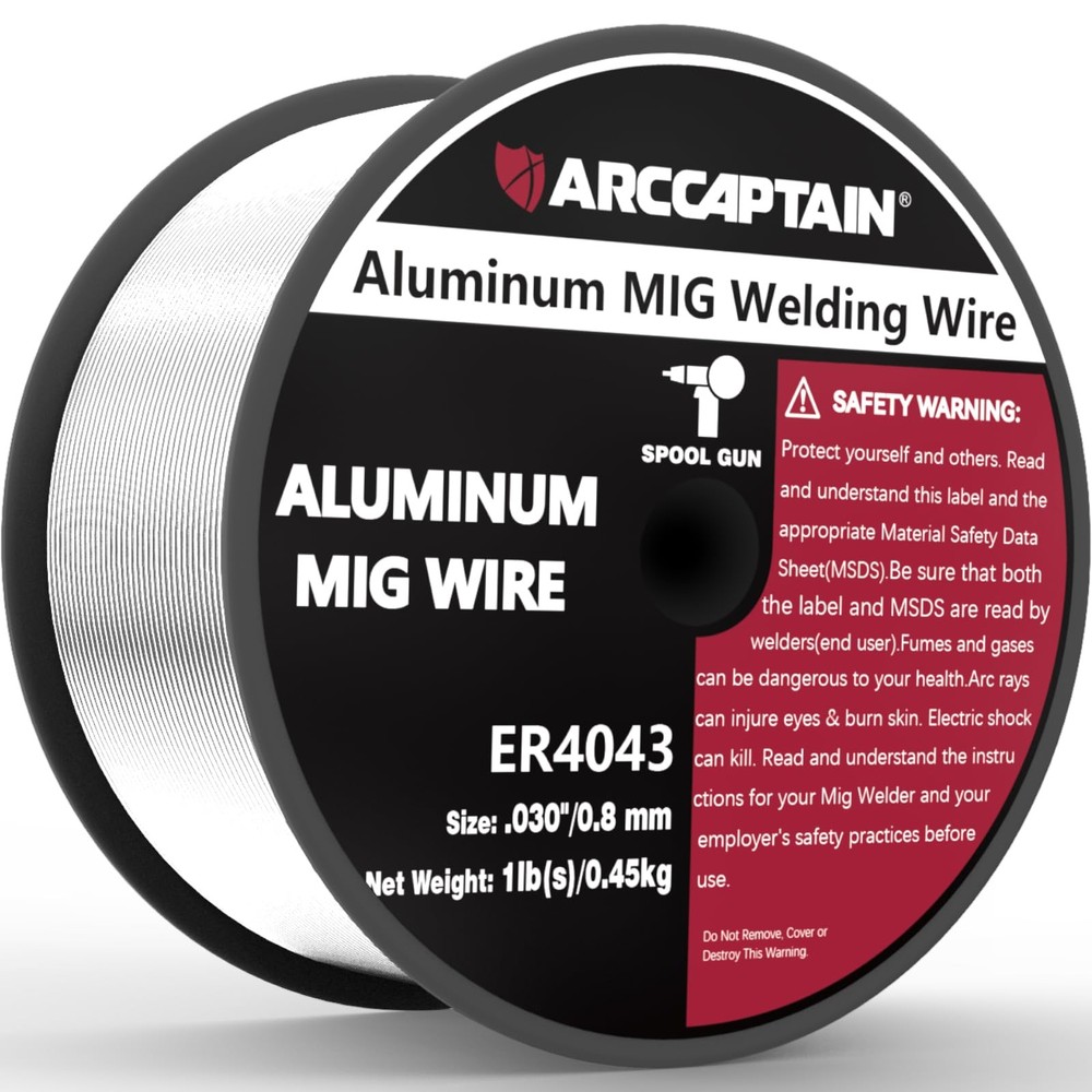 ARCCAPTAIN Silicon Aluminum Welding Wire ER4043 .030″ Mig Welding Wire, 1 Pound