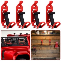 PercyEffie 4 Pcs Shovel Mount Heavy Duty Mounts for Roof Rack Red