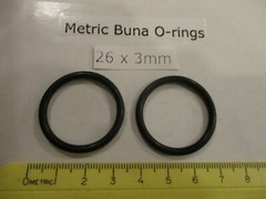 26mm ID x 32mm OD x 3mm thick O-ring. Buna-70. Quan 2.