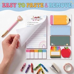 Rainbow Boho Teacher Sticky Notes Set – 440 Count of Inspirational Memo Pads