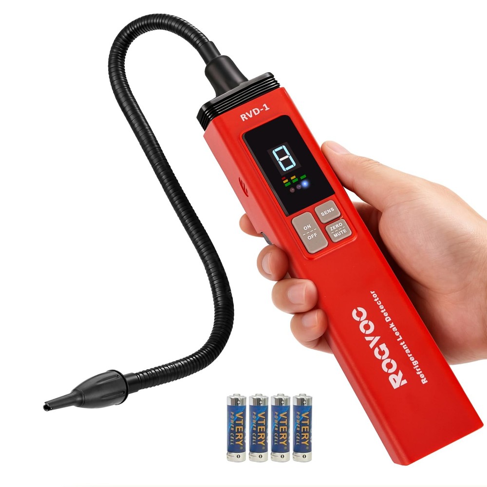 HVAC Refrigerant Leak Detector, Heated Diode Sensor, Battery Powered Halogen …