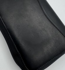 Vtg Franklin Covey Black Leather Spacemaker Full Zip Binder Planner 1996 Compact