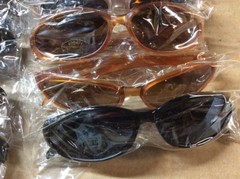 NEW ASSORTED BOX OF SUNGLASSES SUN GLASSES SET OF 10 GLASS COLORED SMALL LENS