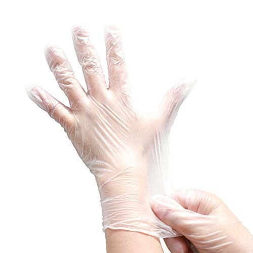 Disposable Vinyl Gloves Latex & Powder Free Clean Food Safe 100 / Box Large size