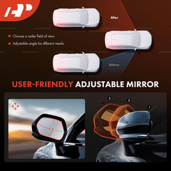 Pair Power Door Mirrors Black 2003-2008 Toyota Corolla Non-Heated Non-Folding