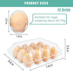 100 Packs Egg Cartons Cheap Bulk，Plastic for 12 Eggs, Clear Egg Cartons 3 * 4 Gr
