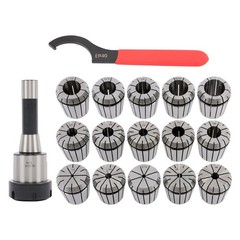ER40 Collet 15 Pcs Set R8 Shank Chuck Tools For Milling Machine, Lathe, Drilling