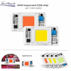 50W 110V 220V LED COB Chip Lamp Floodlight Smart-IC Bulb Bead Warm/Cold White