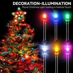 500 Pcs 5mm LED Lights Kit 10 Colors Assorted DIY Project