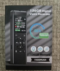 136GB Digital Voice Recorder Playback,9000 Hours Audio Recording,Voice activated