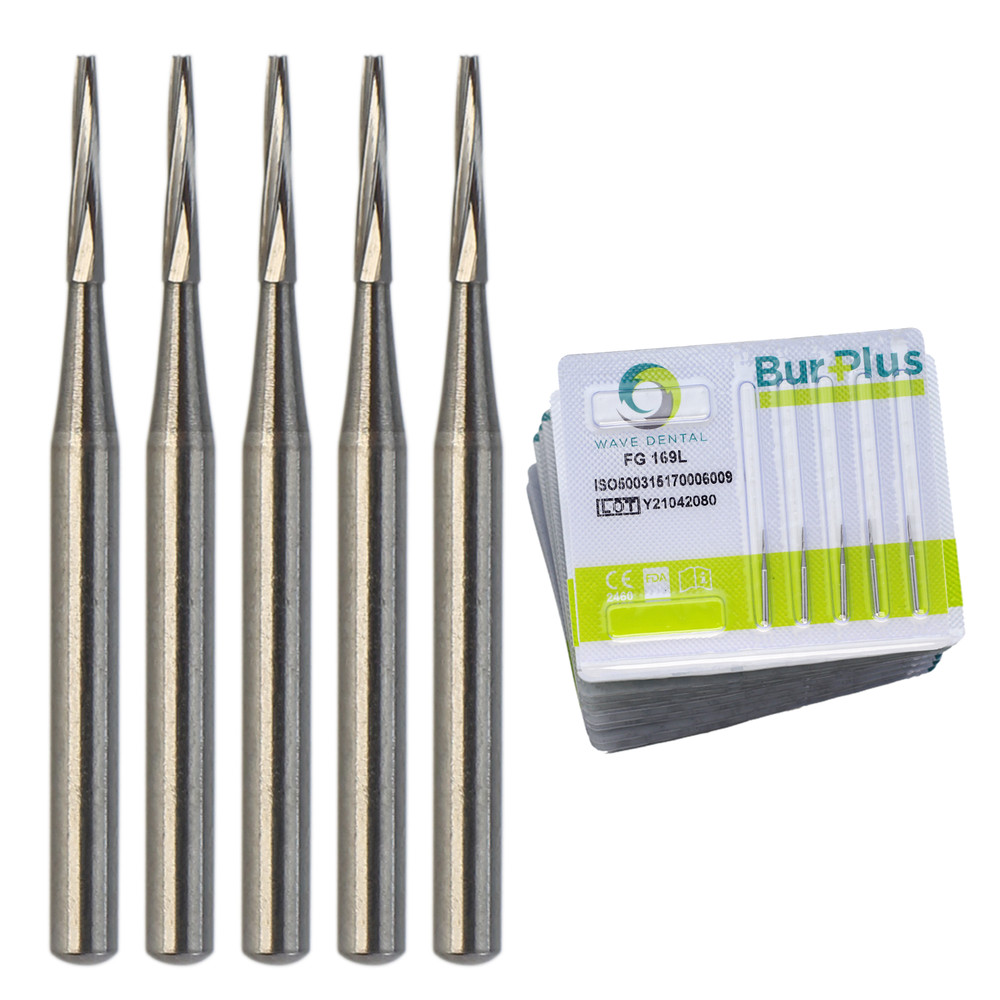 Wave Dental Carbide Burs Midwest FG 169L Long Head Taper Fissure High Speed