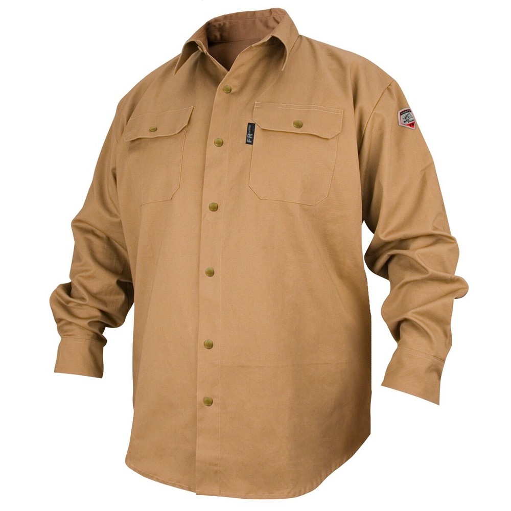 Revco Black Stallion Khaki 7oz FR Welding Shirt (2X-Large) (FS7-KHK)