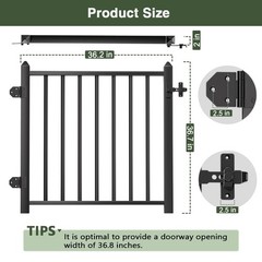 DIY DECK Deck Railing Gate Stainless Steel Black Textured Powder-Coat Finish …
