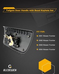 Tailgate Latch Handle Rear Textured Black w Key Hole Nissan Frontier 2001–2004