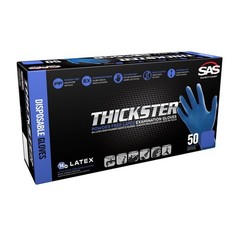 SAS 6603-20 Thickster Latex Disposable Gloves, 14 mil, Large, 50 Pack