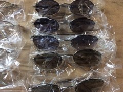 ASSORTED BOX OF SUNGLASSES SUN GLASSES SET OF 19 GLASS COLORED SMALL LENS