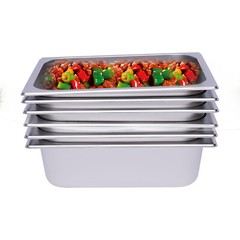 6 Pack 4″ Deep 1/2 Size Stainless Steel Steam Table Pans Hotel Food Prep Pan NEW