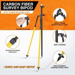 Surveying Bipod Tripod Thumb Release Aluminum Telescopic Stand for Prism Pole