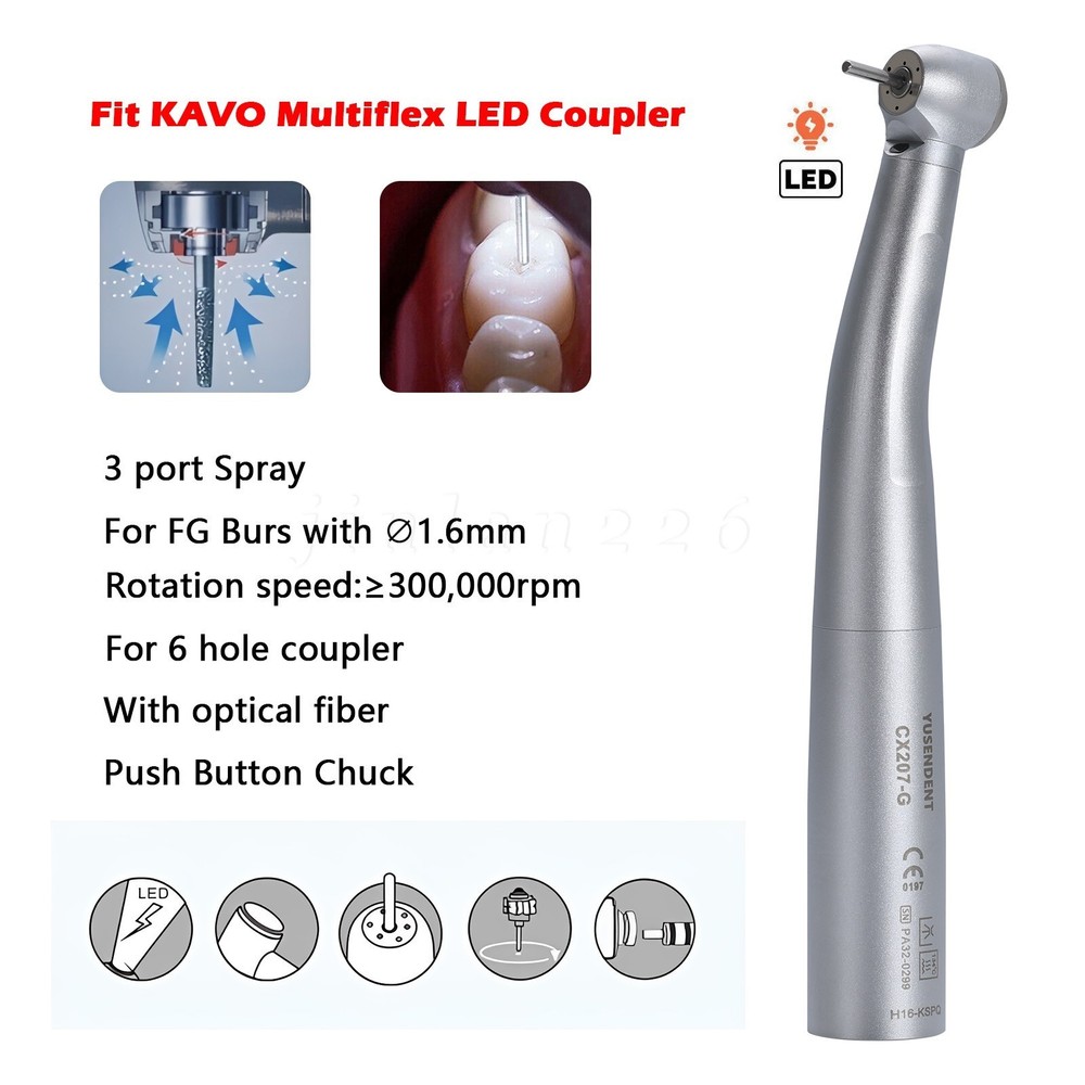 COXO Dental Fiber Optic Turbine High Speed Handpiece Fit Kavo Multiflex LUX