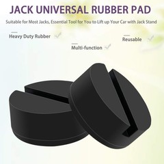HXXF Floor Jack Pad Adapter 4 Ton Universal Rubber Slotted Frame Rail Black