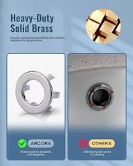 Sink Overflow Ring Brushed Nickel: ARCORA 2 Pack Solid Brass Bathroom Vessel Sin