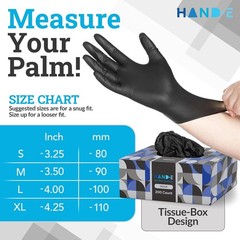 Black Nitrile Disposable Gloves Medium, 50 Count – BBQ, Tattoo, Hair Dye,