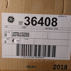 20 PACK GE 36408 LEDT8/LC/G/2/835 2′ 3500K Lumen 24 inch Type C LED T8 Tube Bulb