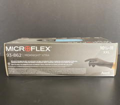 Ansell Nitrile Gloves 2X Large Black Long Cuff 10 Boxes of 100 Gloves Each