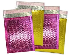 4×8 Honey Pot Gold & Pink Metallic BUBBLE MAILER Combo Padded Business Envelopes
