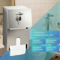 Commercial Double Rolls Toilet Paper Dispenser Holder,Heavy Duty Stainless Steel
