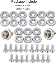 20PCS M6 Engine Bay Dress-Up Fender Washer Bolt Kit Aluminum Set