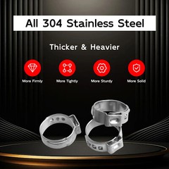 Aftermarket 100x 1/2” PEX Stainless Steel Clamp Cinch Rings Crimp Pinch Fitting