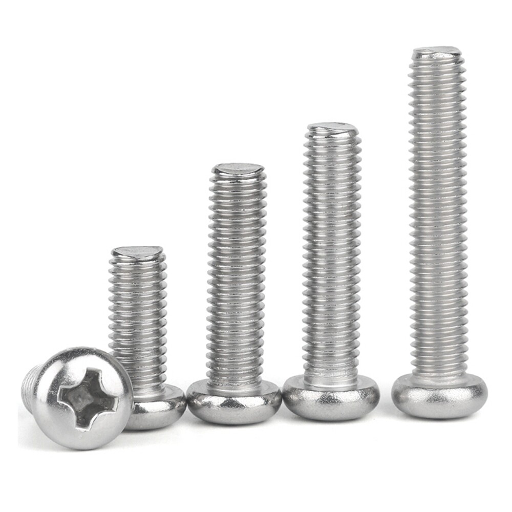 304 Stainless Steel Phillips Cross Pan Head Screws Bolt Inch 5/32，1/4，5/16，3/8，