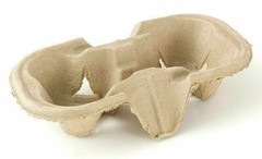 2 Cup Drink Cup Carrier, Cup Holder, Cup Carry Tray Biodegradable Pulp 300 Count