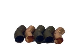 (5) NOS Mixed Brands 1” x 1” 45° Elbow Copper Pipe Solder Fittings