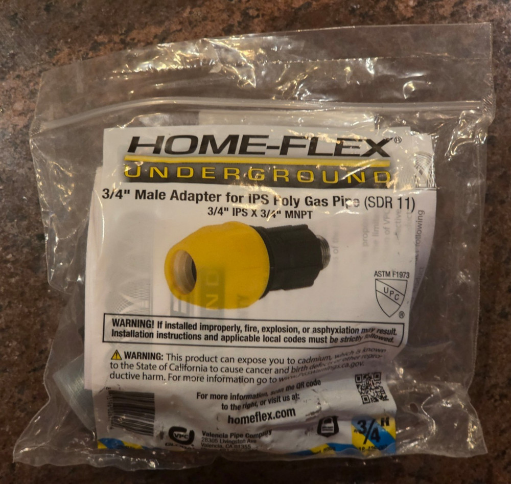 HOME-FLEX 3/4 in. Polypropylene Underground Yellow Poly Gas Pipe Conversion