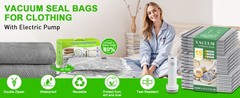 Vacuum Seal Bags for Clothing with Wireless Electric Pump – Travel & Home Use,
