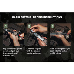 Heavy Duty Staple Gun, 1/4 In. – 9/16 In. Staples, 18-Gauge Brads, Reduced Effor