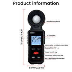 S8608 LCD Light Meter Digital Illuminance Meter Luxmeter Photometer 200000Lux