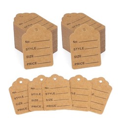 jijAcraft 1000Pcs Price Tags, Brown Clothing Tag for Scalloped Head,