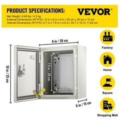NEMA Metal Case 10 x 8 x 6 NEMA 4X Metal Electric Enclosure IP66 Water