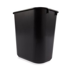 RJ Schinner Co Deskside Wastepaper Basket, 3.25 Gallon Capacity, Black