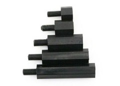 Black Plastic Nylon M2 M3 M4 Hex Column Standoff Spacer Screw 25/100pc