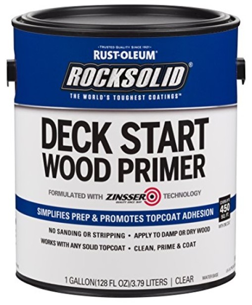 Rust-Oleum 312283 RockSolid Deck Start Wood Primer, 1 Gallon, Clear