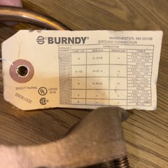 BURNDY GAR2029 Mechanical Grounding Connector 3″ Pipe, 3″-3-1/2″ Rod 2/0 AWG